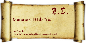 Nemcsek Diána névjegykártya